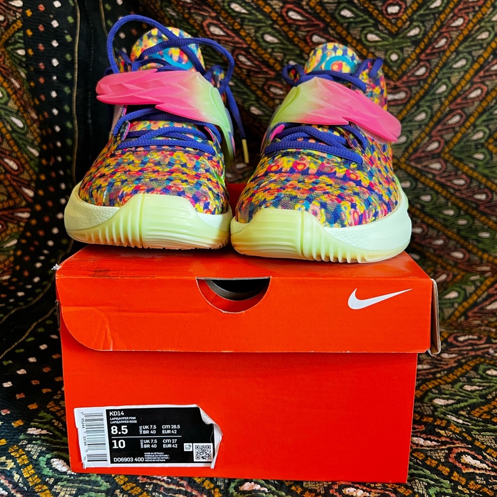 Nike KD 14 "Ron English" Lapis/Hyper Pink Men's Sz 8.5 Women's Sz 10